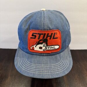 Vintage Stihl Chainsaw Hat Denim Snapback Blue‎